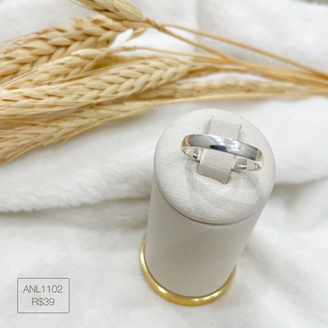 Aliança Abaulada Clássica 3mm Prateada